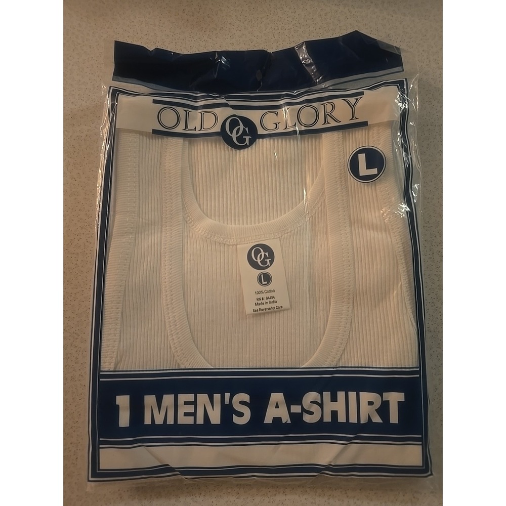 vintage old glory mens‎ undershirt large. 42-44 White Tank